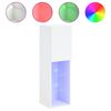 vidaXL ТВ шкафове с LED осветление 2 бр бели 30,5x30x102 см
