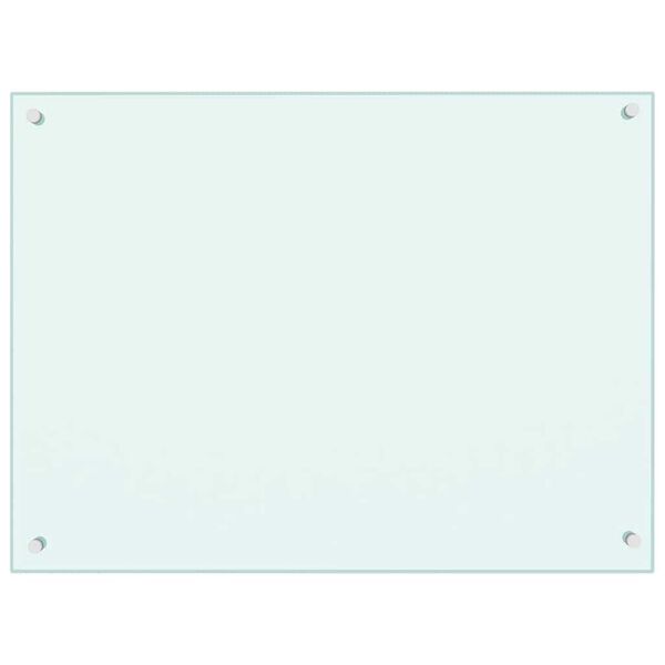 vidaXL Кухненски гръб, млечен, 80x60 см, закалено стъкло