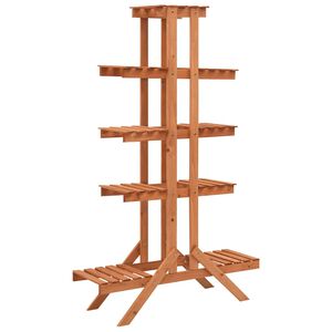 vidaXL Стойка за цветя, 83x25x132 см, чамово дърво масив