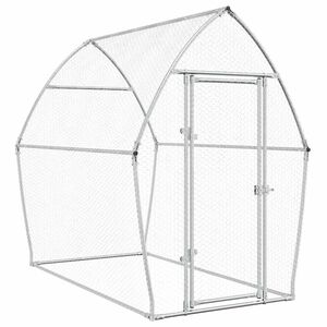 vidaXL Клетка за пилета сребриста 200x105x182 см поцинкована стомана