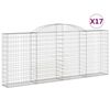 vidaXL Габионни кошници арка 17 бр 300x30x120/140см поцинковано желязо