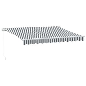 vidaXL Ръчно прибираща се тента, антрацит и бял, 350x250 см