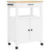 vidaXL Кухненска количка "MONZA" 60x40x88,5 см борово дърво масив