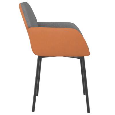 vidaXL Трапезни столове, 2 бр, светлосиви, текстил и изкуствена кожа