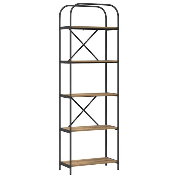 vidaXL Рафт за книги Дъб 60 x 30 x 183 см Инженерно дърво