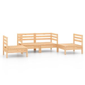 vidaXL Градински лаундж комплект, 4 части, бор масив
