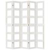 vidaXL Разделител за стая, 5 панела, бял, дърво пауловния масив