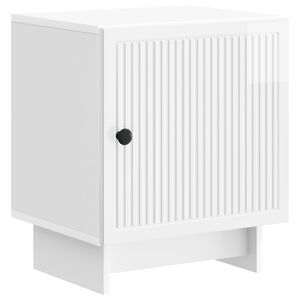 vidaXL Нощен шкаф Бял гланц 43 x 34,5 x 50 см Инженерна дървесина