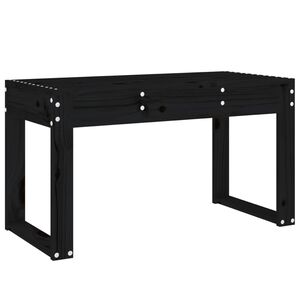 vidaXL Градинска пейка, черна, 80x38x45 см, борово дърво масив