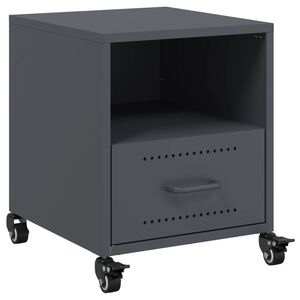 vidaXL Нощно шкафче, антрацит, 36x39x43,5 см, стомана