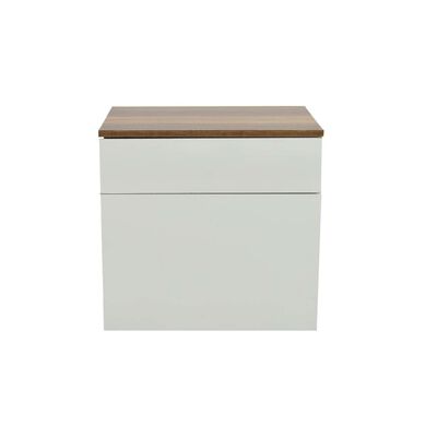 vidaXL Нощно шкафче с едно чекмедже, 2 бр, кафяво / бяло