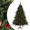 vidaXL Изкуствена коледна елха с топки 210 см 300 LED светодиода