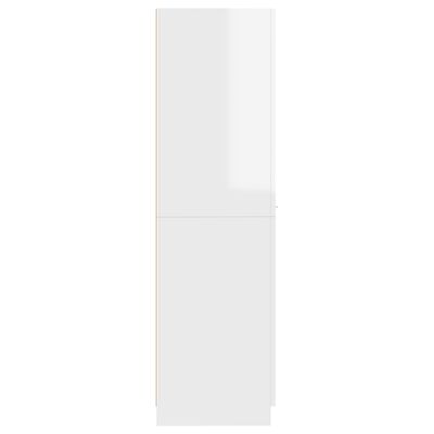 vidaXL Шкаф органайзер, бял гланц, 30x42,5x150 см, ПДЧ