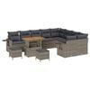 vidaXL Градински Софа Комплект 12 pcs Сив полиратан