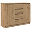 vidaXL Бюфет с чекмеджета, дъб артизан, 100,5x35x76см, инженерно дърво