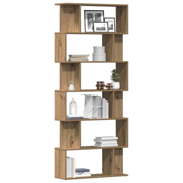 vidaXL Библиотека, дъб артизан, 80x24x192 см, инженерно дърво