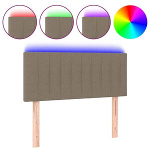 vidaXL LED горна табла за легло, таупе, 80x5x78/88 см, плат