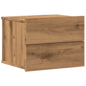 vidaXL Нощно шкафче за стенен монтаж, дъб артизан, 40x32x30 см