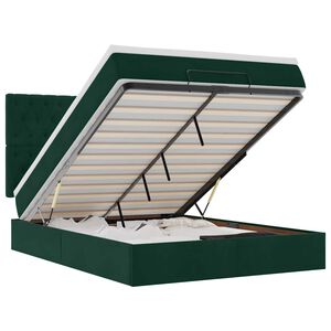 vidaXL Османско легло с матраци Тъмнозелено 140x200cm кадифе