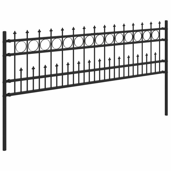 vidaXL Ограда с Spike пръстен Черно 200 x 130 см