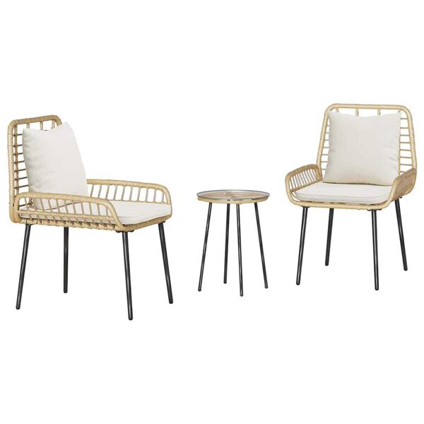 vidaXL Комплект за хранене в градината 3 pcs Кафяво, Черно, Кремаво