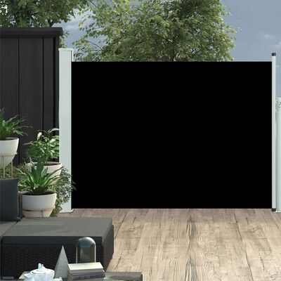vidaXL Прибираща дворна се странична тента, 117x500 см, черна