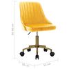 vidaXL Въртящи трапезни столове, 2 бр, жълти, кадифе