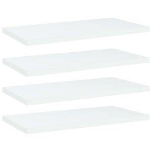 vidaXL Рафтове за етажерка, 4 бр, бели, 40x20x1,5 см, инженерно дърво