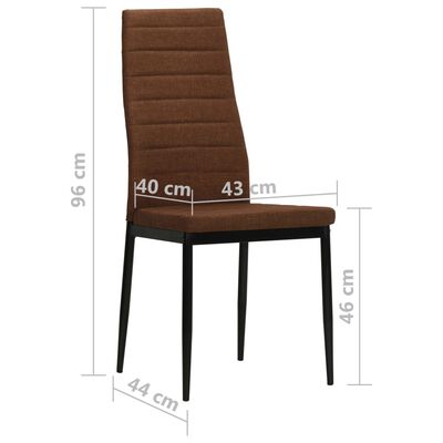 vidaXL Трапезни столове, 6 бр, кафяви, текстил