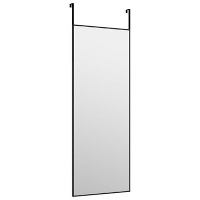 vidaXL Огледало за врата, черно, 30x80 см, стъкло и алуминий