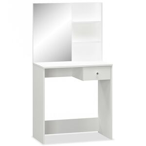 vidaXL Тоалетна масичка, инженерно дърво, 75x40x141 см, бяла