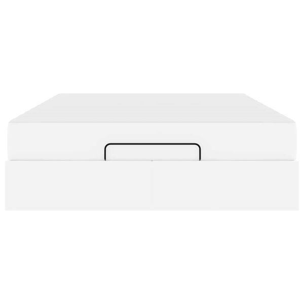 vidaXL Рамка за легло с матрак с матрак 2 pcs Бяло ПВЦ