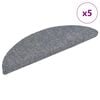 vidaXL Самозалепващи се постелки за стълби, 5 бр., 56x17x3 см, светлосиви, полукръгли