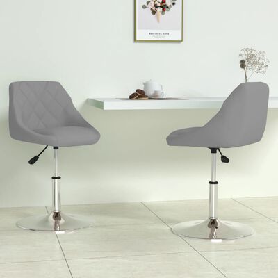 vidaXL Въртящи се трапезни столове, 2 бр, светлосиви, кадифе