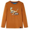 Детска тениска с дълъг ръкав, коняк, 128