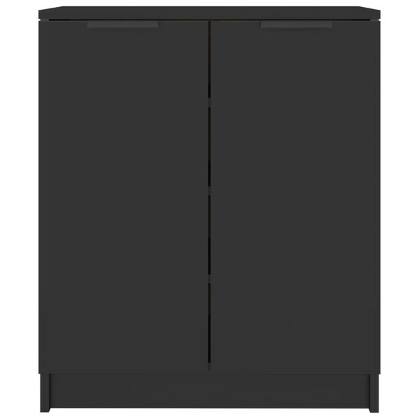 vidaXL Шкаф за обувки, черен, 59x35x70 см, инженерно дърво