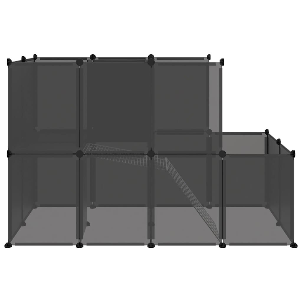 vidaXL Клетка за малки животни, черна, 142x74x93 см, PP и стомана