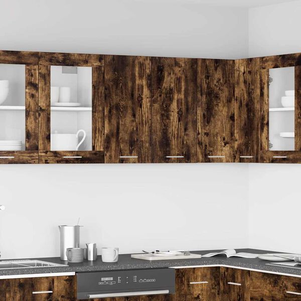 vidaXL Висящ шкаф "Lyon", опушен дъб, 60x31x60 см, инженерно дърво