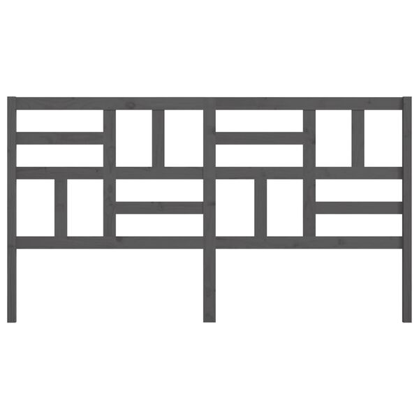 vidaXL Горна табла за легло, сива, 206x4x104 см, бор масив