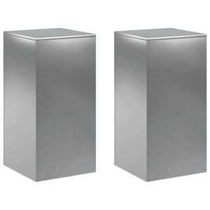 vidaXL Стойка за растения 2 pcs Сребристо 40 x 40 x 80 cm