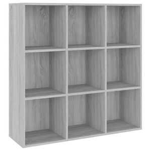 vidaXL Библиотека, сив сонома, 98x29x97,5 см