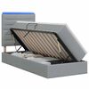vidaXL LED легло за съхранение с матрак Светлосиво 100 x 200 cm