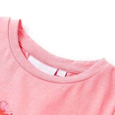 Детска тениска, неоново розова, 92