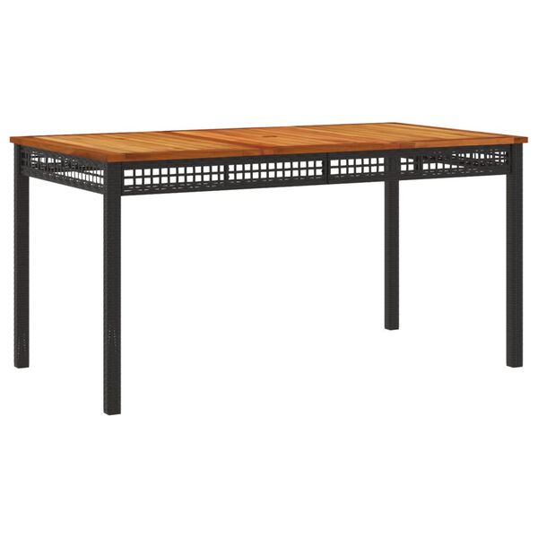 vidaXL Градински комплект от 3 части с възглавници черни полиратан