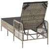 vidaXL Шезлонг с възглавница Светлосиво 157 x 55 x 92см полиратан