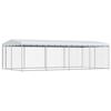 vidaXL Дворна клетка за кучета с покрив, 7,6x3,8x2,3 м