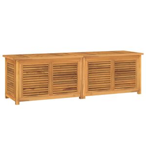vidaXL Градинска кутия за съхранение с чанта, 175x50x55 см, тик масив