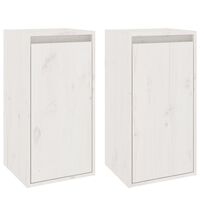 vidaXL Стенни шкафове, 2 бр, бели, 30x30x60 см, бор масив