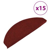 vidaXL Самозалепващи стелки за стъпала, 15 бр, 65x22,5x3,5 см, червени