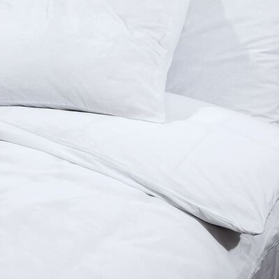 vidaXL Комплект спално бельо, бяло, 200x220 см, памук